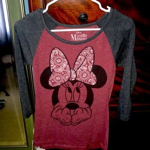Minnie Mouse, quarter sleeve shirt.